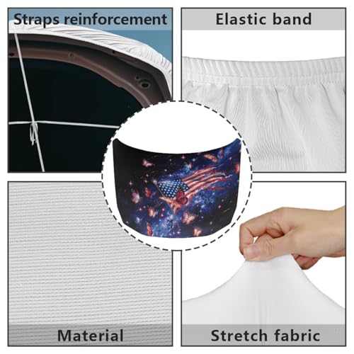 Image of American Flag Butterflys Car Hood Cover 59x39 Inch Car Hood Wrap Blankets Waterproof Stretchable Automotive Hoods Flag for Compact SUV Sedans Trucks