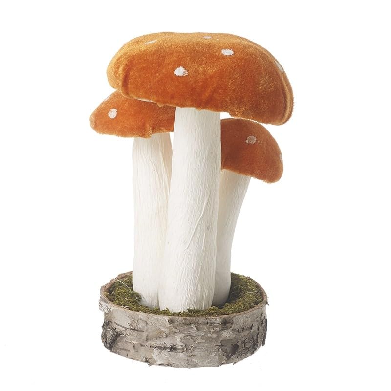 Champignons en velours orange Heaven Sends de 20 cm pour table d'Halloween