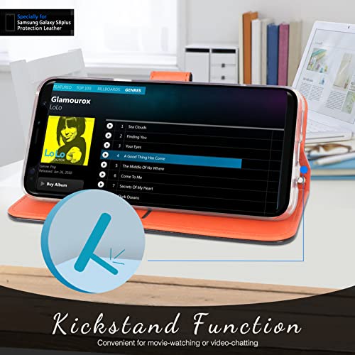 Fyy Designed For Samsung Galaxy S8 Plus Case, Pu Leather Wallet Phone Case With Card Holder Flip Protective Cover [Kickstand Feature][Wrist Strap] For Samsung Galaxy S8 Plus Black #TOP3