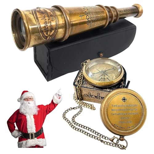 Set de regalo brújula con catalejo grabado 'God's Providence' para hombres, mujeres y niños cristianos miniatura 1