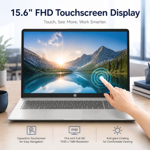 Image of HP 15.6 inch FHD Touchscreen Laptop, AMD Ryzen 7 7730U, 32GB RAM 1TB SSD