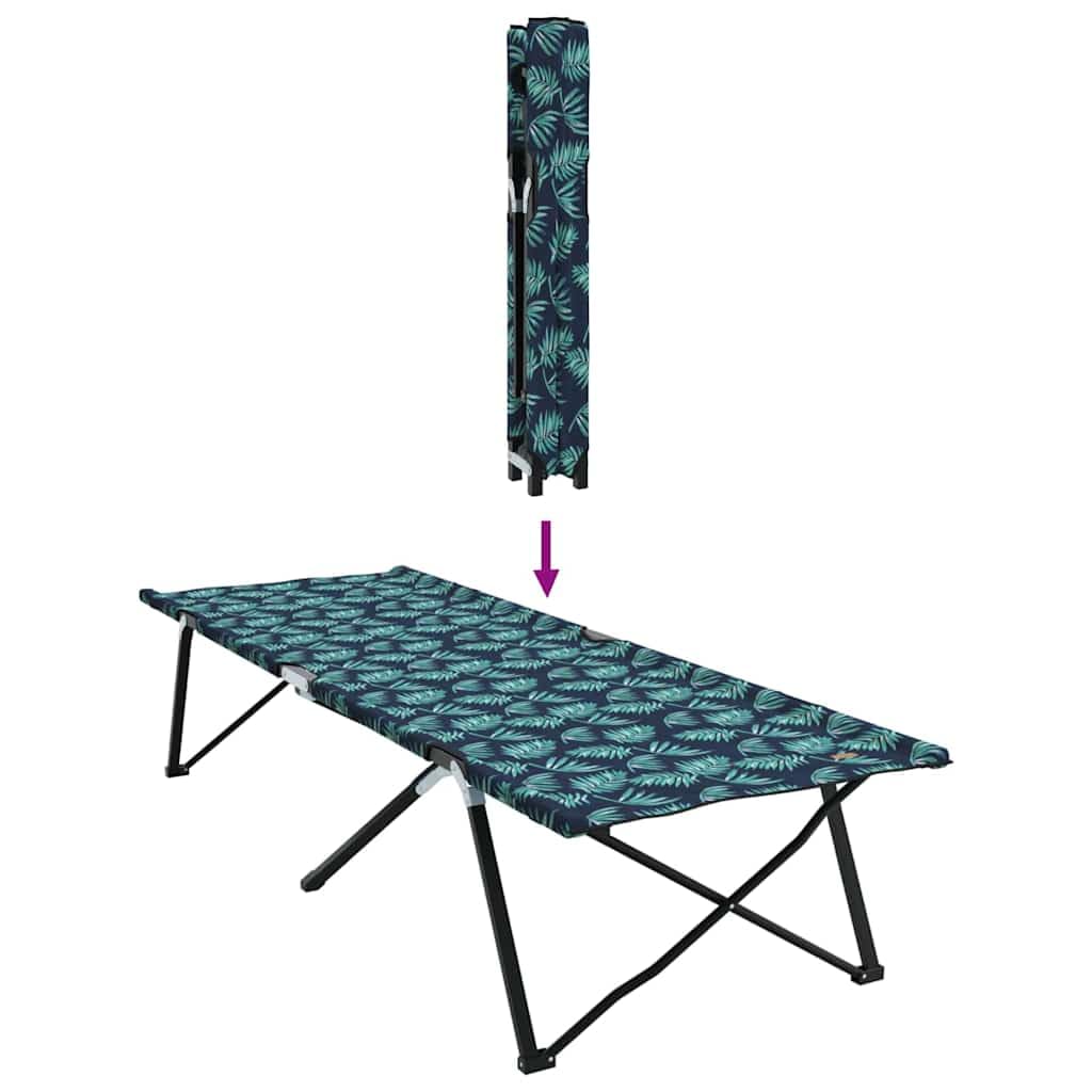 INLIFE Klapp Schlafbett fürs Camping Blattmuster 206 x 76 x 74 cm,Sportartikel,Outdoor-Aktivitäten,Camping & Wandern,Camping-Möbel,Feldbetten,Grün,7.6 KG,42003167