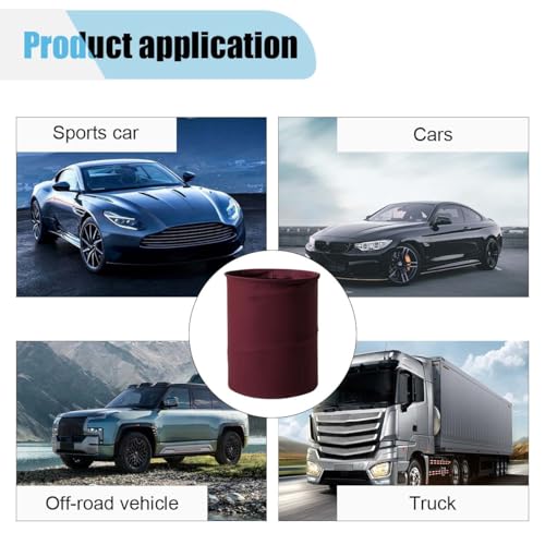 Image of Collapsible Trash Can Car Garbage Bag - Leather Pop-up Car Trash Bin with Elastic Band - Hanging Foldable Garbage Can Vehicle Waste Basket Bin - Double-Layer Washable Bag for Cars Camping (Red)