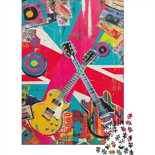 Mini rompecabezas de guitarra de 1000 piezas para decorar el salón con arte musical