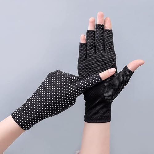 Inogih Women Sunblock-Fingerless Gloves Uv-Sun-Protection Driving Non-Slip Outdoor Gloves For Women Girls thumb #1