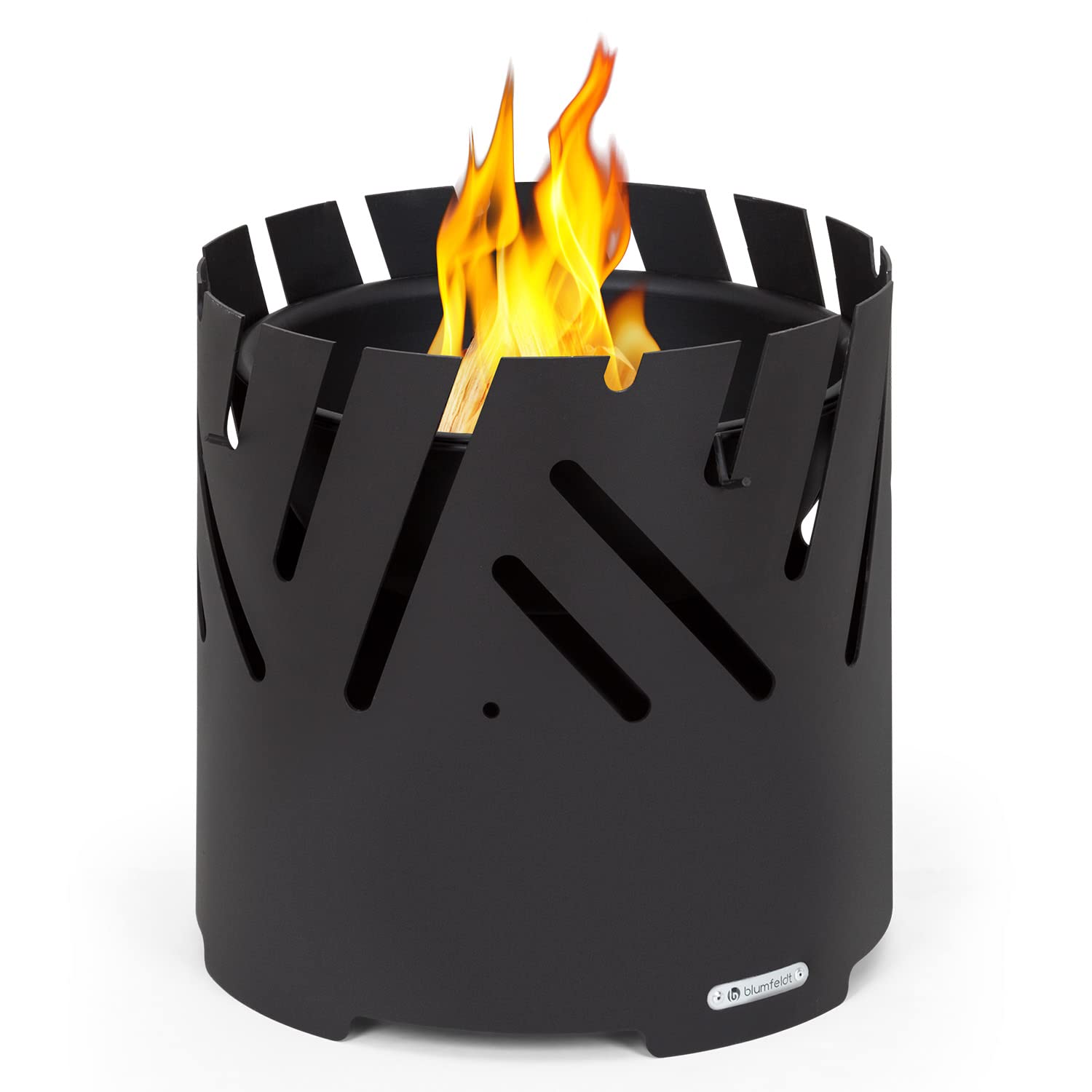 Blumfeldt Braciere da Giardino, Bracere da Esterno Legna con Giglia, Braciere con Supporto, Braciere da Esterno Resistente Alle Intemperie in Acciaio, Copertura Barbecue, Per Campeggio e Terrazzo