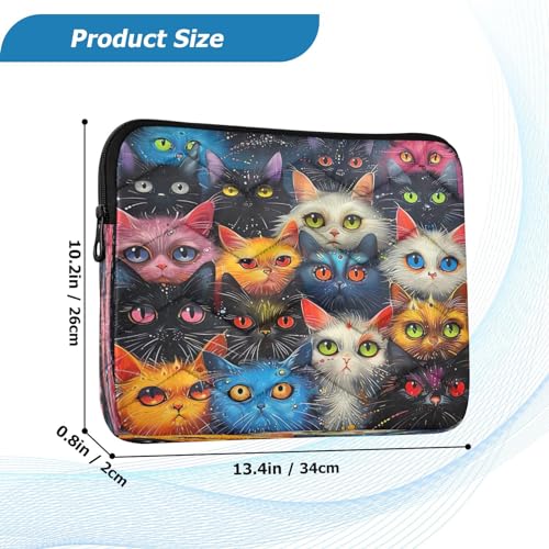 Funda para portátil 13-14 pulgadas impermeable ojos de gato miniatura 3