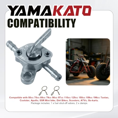 Image of Inline Gas Fuel Petcock Shut Off Valve 3 /16 for Baja ATV Dirt Bike | for Super Pocket Mini Bike Go Kart Motorcycle Tao Tao 50 70cc 110cc 125cc and Generators