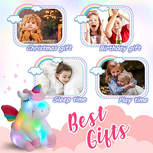 Athoinsu 12'' Light Up Unicorn Stuffed Animal Soft Plush Toy With Colorful Led Night Lights Glowing Birthday Children's Day Valentine's Day Gifts For Girls Toddler Kids Women #TOP6