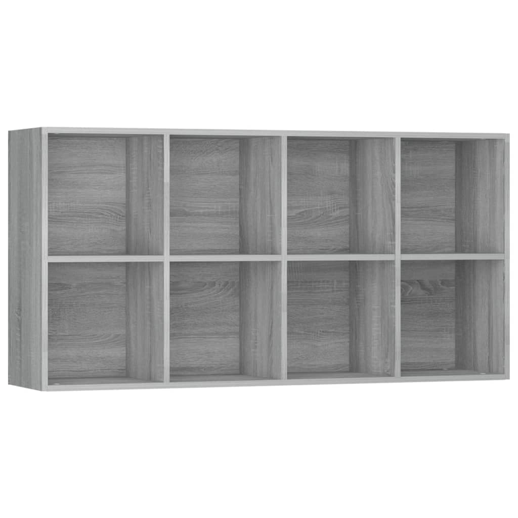 Bücherschrank mit 8 Fächern, Holz Sideboard, Vitrinenschrank, Standschrank, Ordnungssystem für Deko, Wohnzimmer, Schlafzimmer, Büro 66 x 30 x 130 cm