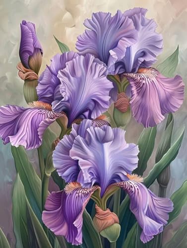 Peinture par numéro adulte orchidée violette pour apprendre à peindre facilement sur toile 40x50