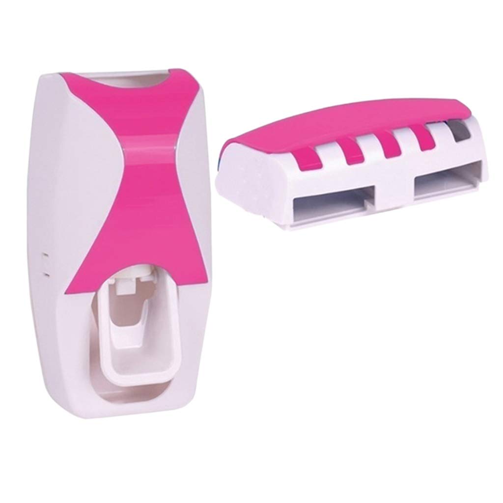 Auto Automatic Toothpaste Dispenser Toothbrush Holder Set Pink-picture-11