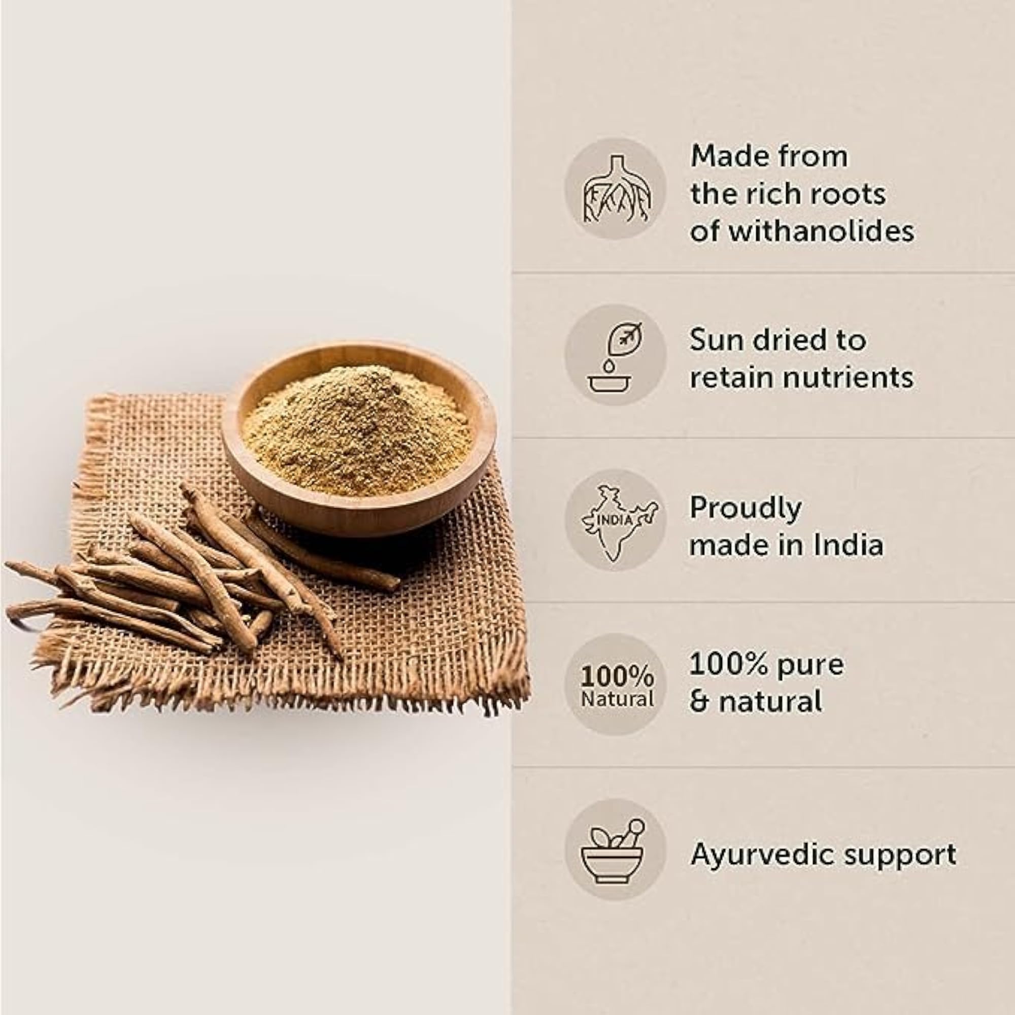 Yeshvi NATURAL Ashwagandha Powder, Adaptogenic Herb