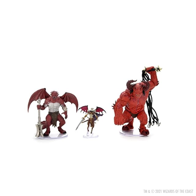 Foto 4 de 7 de WizKids- D&D Icons of The Realms Miniaturas: Archdevils-Hutijin, Moloch, Titivilus Monstruo Figura, Liso