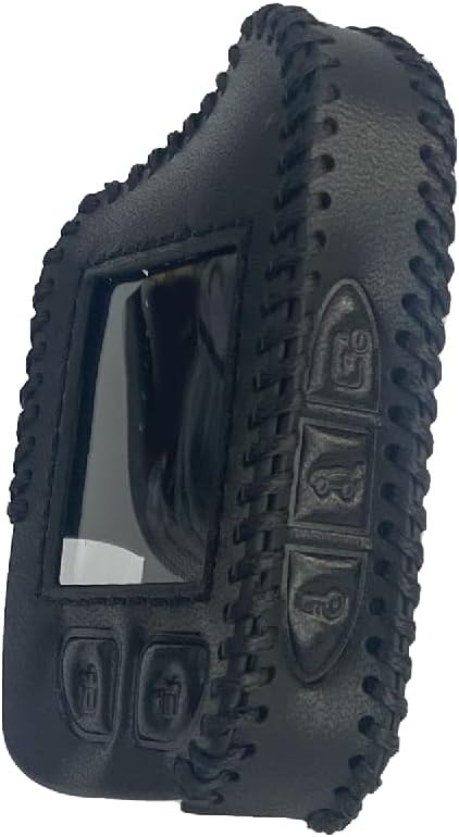 Tolxh #RFX-2W901-SS 2 Way Remote Leather Case（Black） Quality Durable New Replacement Parts for Compustar Prime 901