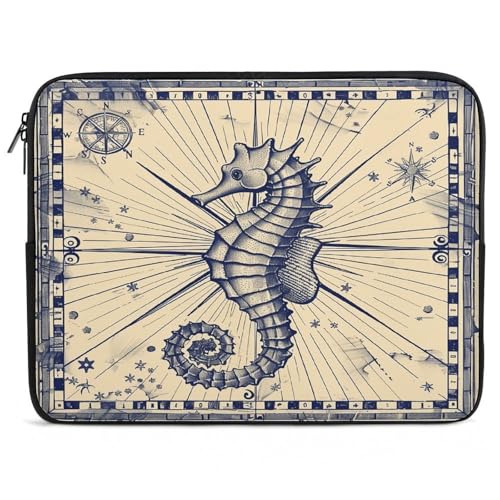 Funda para portátil de 17 pulgadas resistente al agua estilo náutico vintage