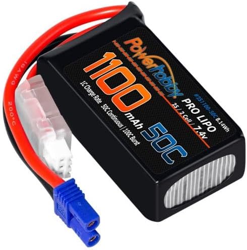 Powerhobby 2S 1100mAh 50C LiPo Battery w EC2 Plug FITS: Losi Mini-B Mini-T 2.0 JRX2