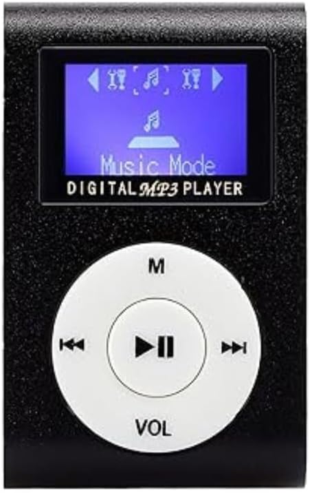 【Summer Season with 15 Years Warranty】 Mini Music Player with 1.8-inch LCD Digital Display, MP3 Player, and 3.5mm Plug for Music(Black) Memory Card not included