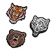 3 Pack Animal Bear Tiger Fox Tactical Morale Patches Embroidered Military Emblem Badge Hook and Loop Patch for Backpack Rucksack Baseball Cap Jackets