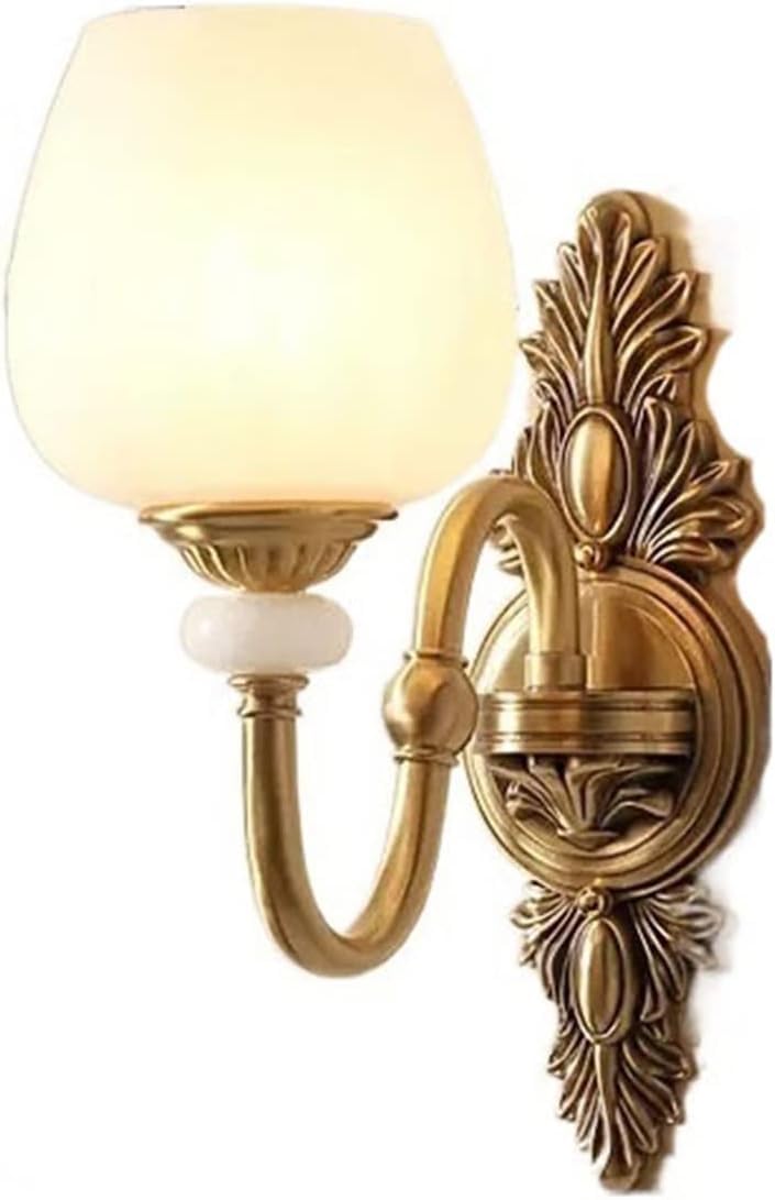 ASerZenith Led Wall Sconce, Wall Lamps Style Light Copper Wall Decoration Lamp, Tv Background Wall Lamp, Hallway Wall Lamp Ing(Brass)