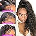 premier 360 Lace Front Wigs Human Hair Pre Plucked Bouncy Body Wave Lace Frontal Wigs for Black Women, Brazilian Remy Human Hair 360 Lace Wigs with Baby Hair 150% Density 16 Inches Natural Color