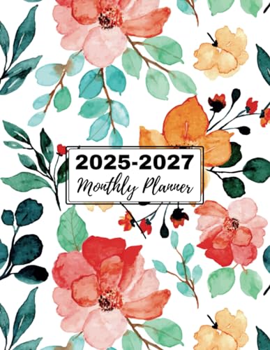 Monthly Planner 2025-2027: Large 3 Years Monthly Organizer and Schedule Book, January 2025 to December 2027 with Password Log, Contacts & Section Notes -  Independently published