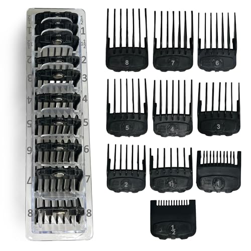 Ensemble de Sabots Magnétiques compatible avec Wahl – 10 Pièces (de 1,5 mm à 25 mm) – Compatible avec Wahl Magic Clip, Senior, Balding, Super Taper et...