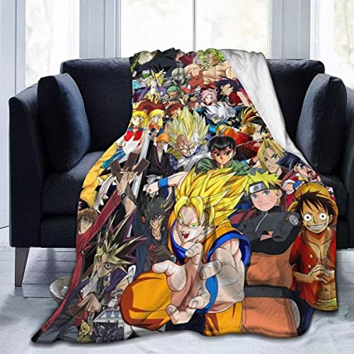 Anime Characters Super Soft Flannel Throw Blanket 50"x40" Lightweight Shaggy Air Conditioner Blanket Cooling Summer Blanket Towel Blanket for Couch