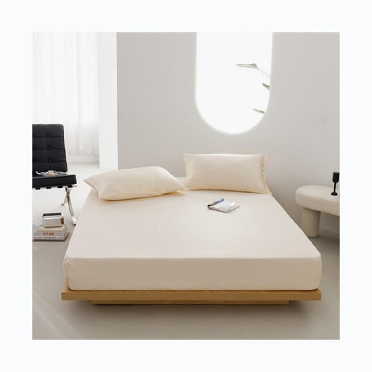 Premium Lyocell Fitted Sheet - 100% Eucalyptus Fiber, Deep Pocket, Breathable & Soft, Year-Round Comfort, King Size, Color B - Eco-Friendly Bedding Solutions