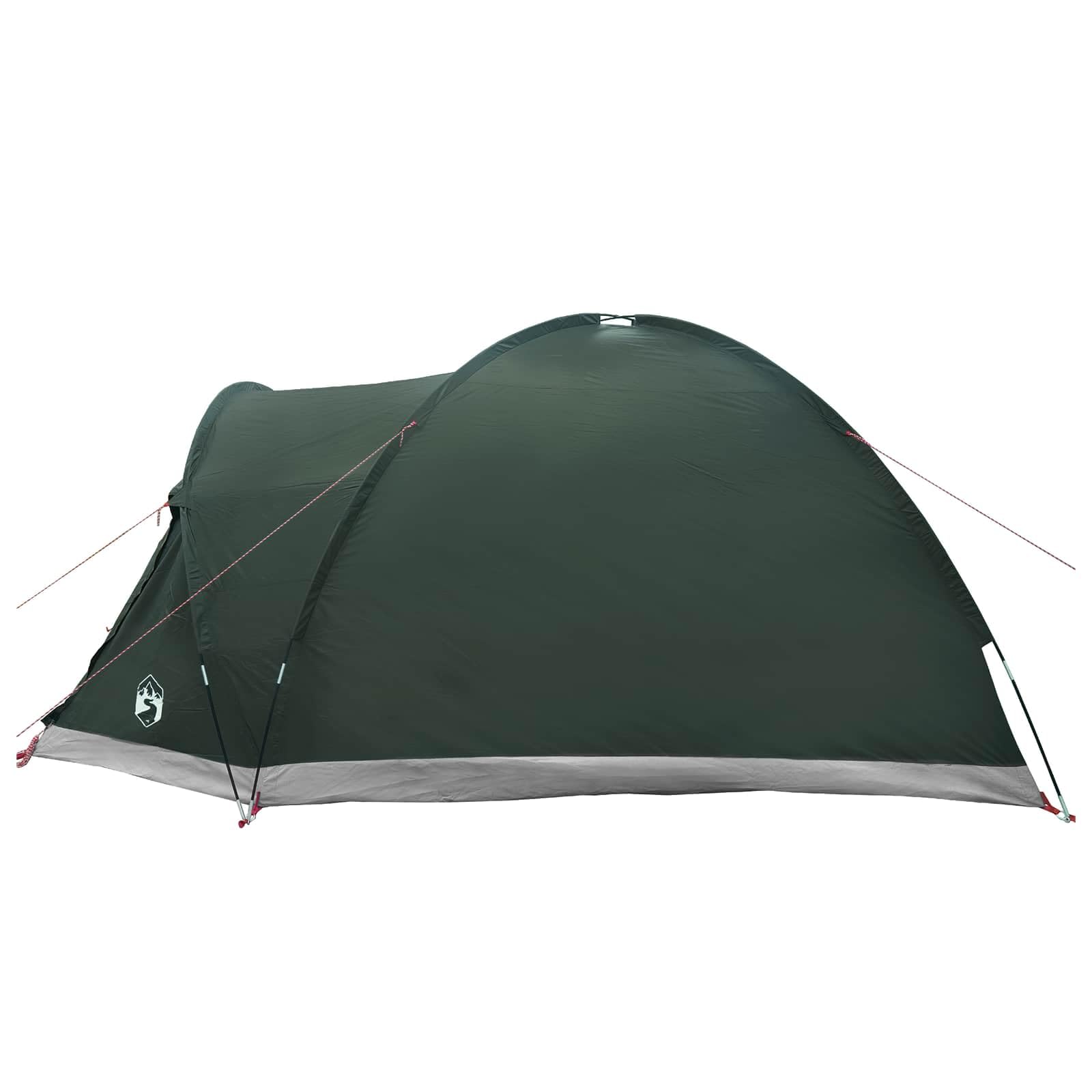 Tente de cabane avec toit vert militaire 4 personnes polyester et acier 398 x 260 x 177 cm imperméable avec porte zippée et housse de pluie pour camping vacances en famille