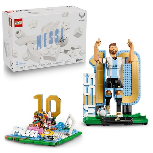 LEGO Editions Lionel Messi Collectors Set Co-Pack - Building Toy for Kids - Soccer Collectible - Sports Dcor for Boys & Girls Ages 12+ - Gift Idea for Soccer Fans - 66818