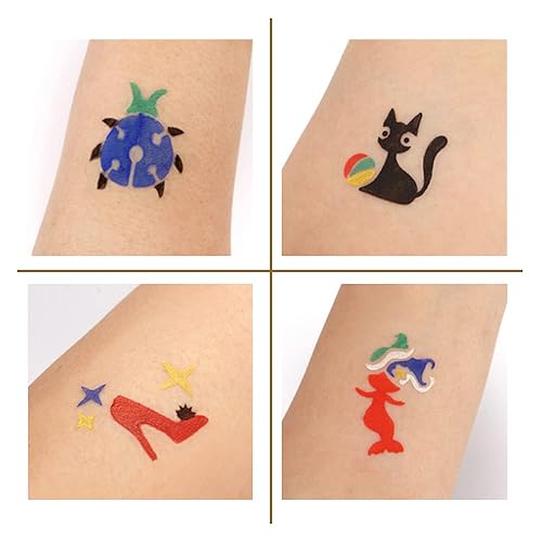 Miniatura 6 de Juego de plantillas de pintura facial de 635 piezas para niños, reutilizables, para rostro y cuerpo, plantillas de tatuaje, adecuado para