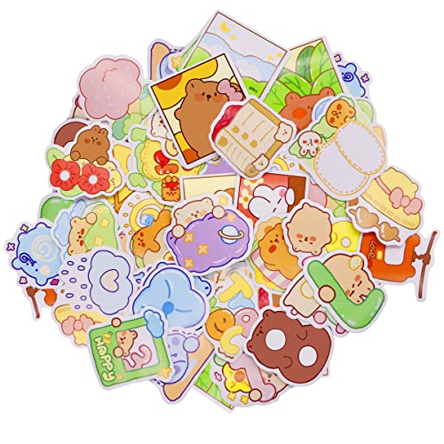TIE-DailyNec Pegatinas de Conejitos Kawaii Stickers Aesthetic Álbum de Recortes 300 Adhesivos Estéticos Manualidades de Bricolaje, Álbumes de Fotos, Agendas, Materiales de Decoración (Amarillo) Cover