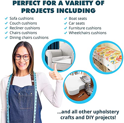 Foamma 1" x 24" x 72" (2 Pack) High Density Upholstery Foam Cushion, Seat Replacement, Upholstery Sheet, Foam Padding, Made in USA! by Foamma - Image 4
