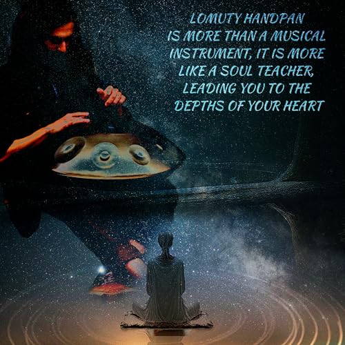 Handpan Drum for Beginners, 22 Inch D Minor Kurd 9 Notes - 440Hz Hand Drum Set for Music Therapy, Meditation & Outdoor Performances (Black)