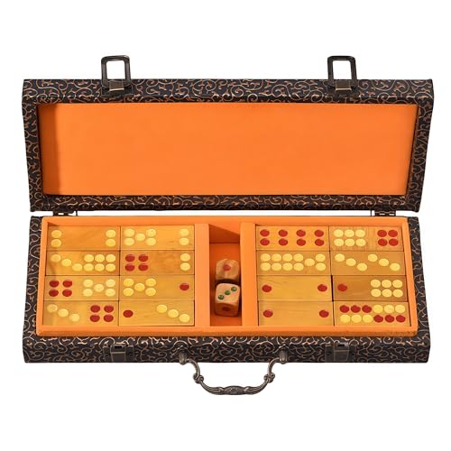 Set de Mahjong Paijiu de Madera Natural miniatura 1