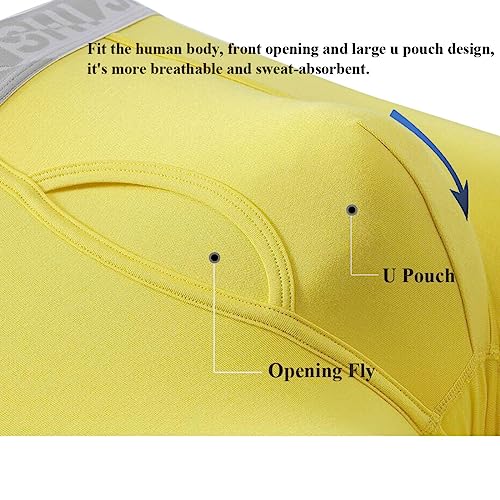 JINSHI Mens Design Long Leg Boxer Briefs Underwear Multipack3