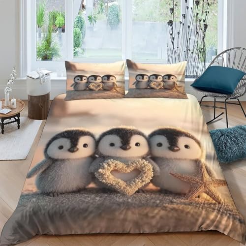 Housse de couette pingouin 3D en microfibre inaltérable durable et ultra douce - 4