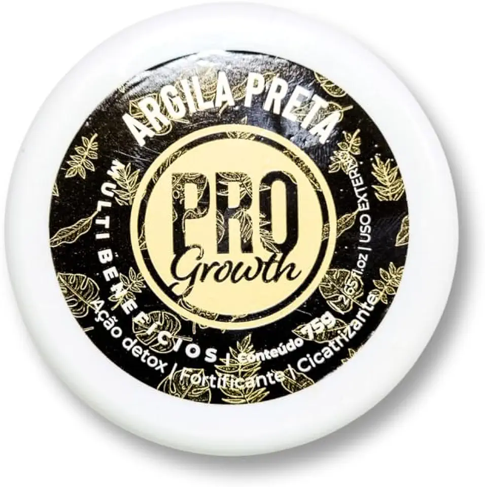 Argila Pro Growth 75g Máscara Capilar de Hidratação e Reparação Profunda (Preto)