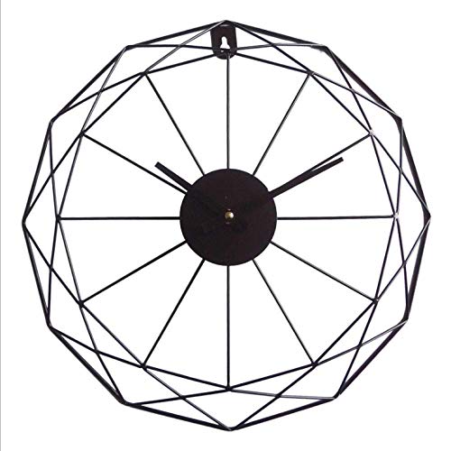 Horloge murale géante face ouverte en fer forgé artisanal au design minimaliste