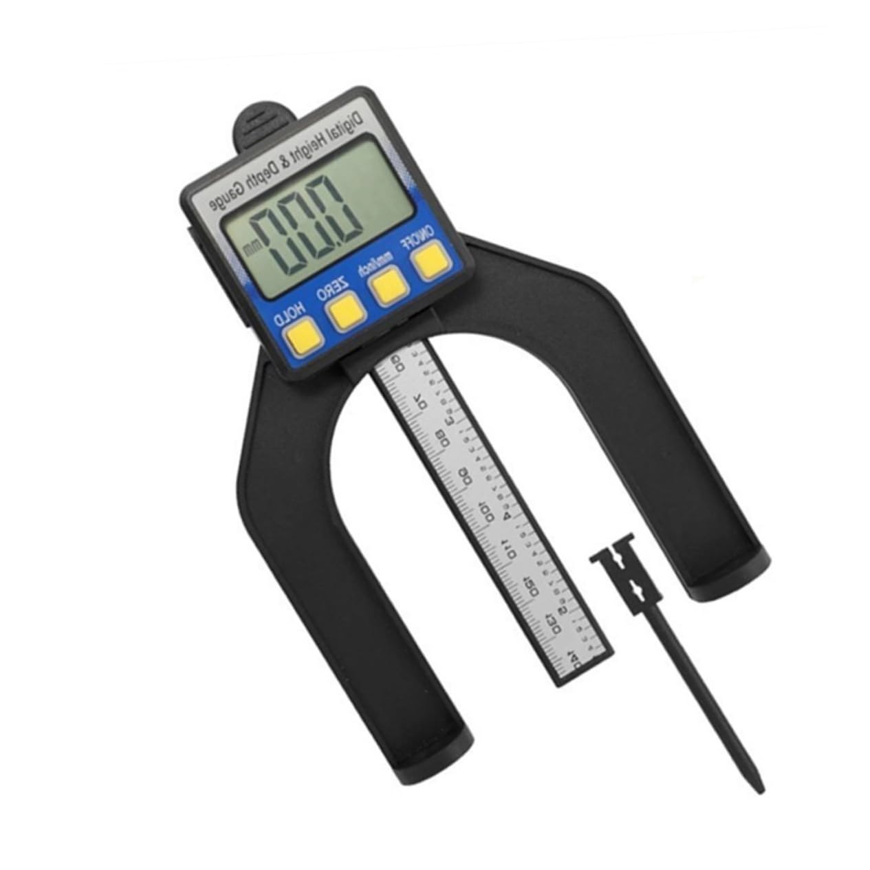 Cabilock 3pcs Digital Depth Gauge LCD Height Calipers Metric Imperial Magnetic Feet Router Table Tool