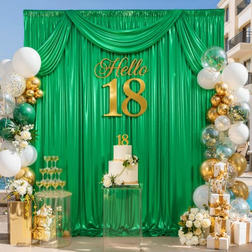 Image of 10x10ft Wrinkle Free Dusty Blue Sequin Backdrop Curtain for Wedding Parties