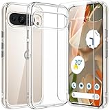 ANTSHARE for Google Pixel 9 Pro XL Case, with 1X Screen Protector, Clear [Not Yellowing] [Military-Grade Drop Protection] Slim Shockproof Protective Cover Phone Case for Pixel 9 Pro XL, Clear
