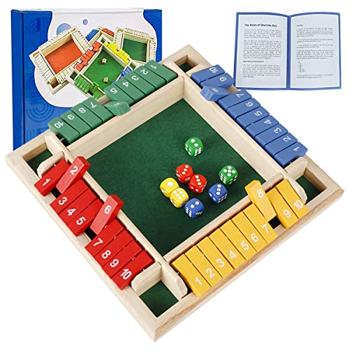 Shut The Box juego de mesa de dados de madera miniatura 1