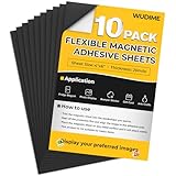 WUDIME Magnetic Sheets with Adhesive Backing, 4' x 6', 10 Pack Flexible Magnet Sheets Fridge Magnet, Cuttable Magnets Sheet with Strong Self Adhesive, Perfect for Photos, Stickers and Crafts Die
