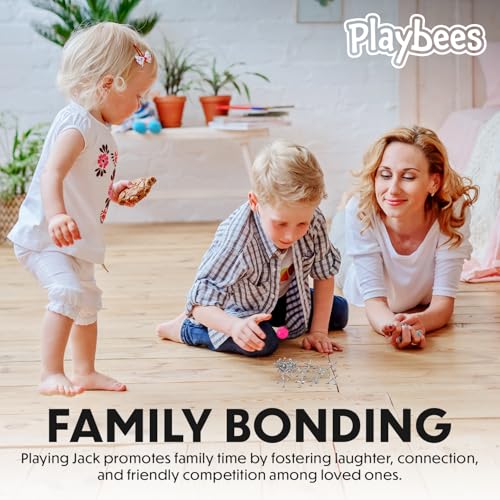 image for Playbees Metal Jacks Game Set - 24 Sets - Retro Kids' Entertainment wi