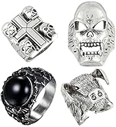 Eddie Munson Goth Rock Rings Set for Men Women-Punk Hog Cross Skull Eagle Claw Stone Rings-Horror...
