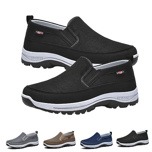Ideacloth Shoes for Men, Arch Support Orthopedic Slip-on Running Hiking Sneakers Comfortable Hiking Loafers