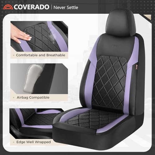 Image of Coverado Car Seat Covers, Front Seat Covers, 2 Front Automotive Seat Cover, Mesh Breathable Seat Protectors, Universal Fit for Most Cars