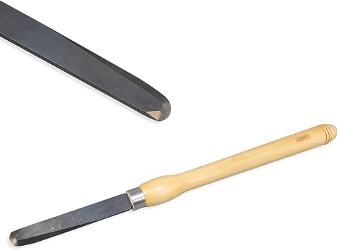 Robust, Nitrided HSS, 1" x 5/16" Large Negative Rake Scraper For Woodturning with Maple Handle